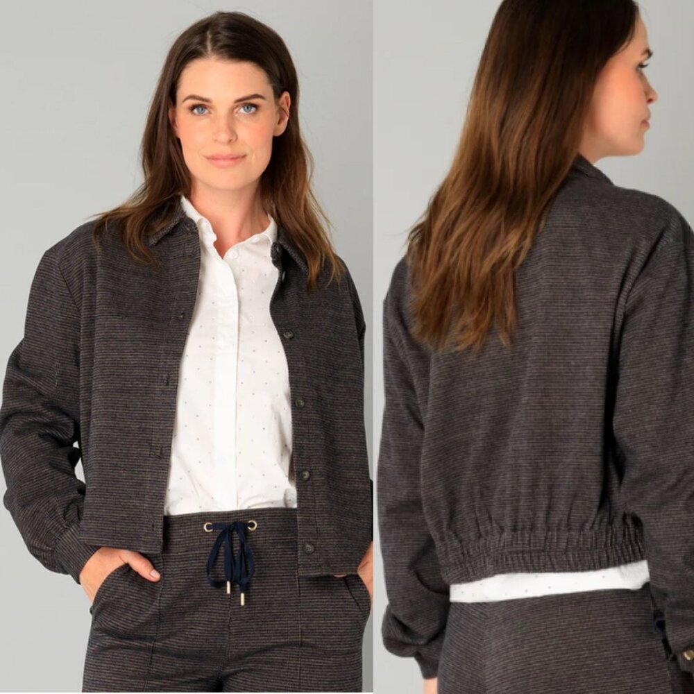 NWT Yest Robbie Essential Brown Melange Shacket Sz 10​